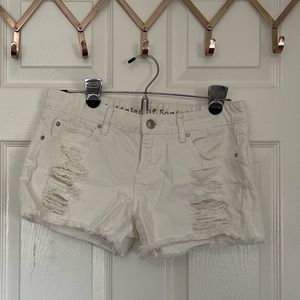White jean shorts